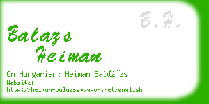 balazs heiman business card